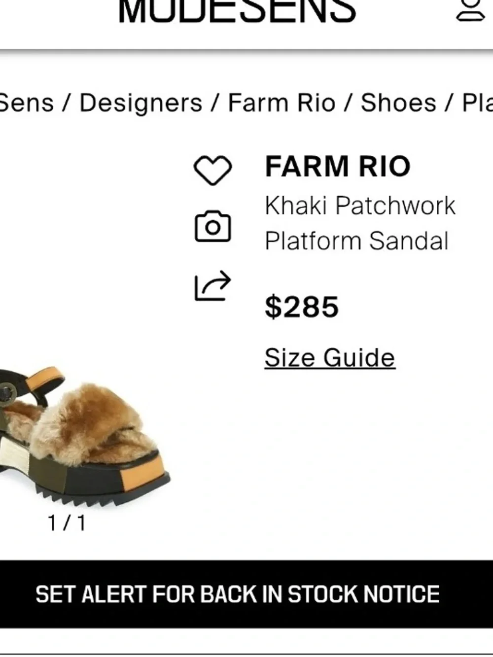 FARM RIO Khaki Patchwork Platform Sandal